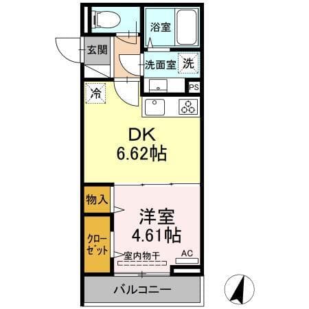 エクセリア若宮 2階の間取り 1