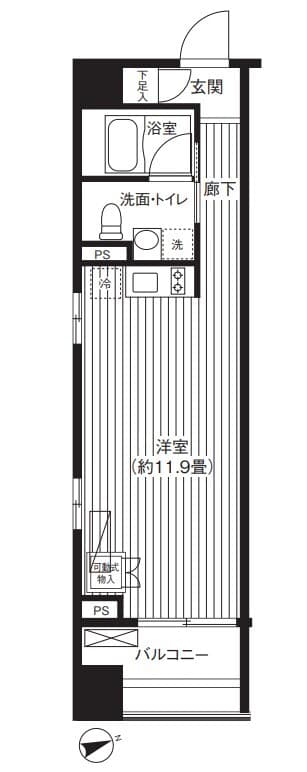 コスモグラシア芝大門 9階の間取り 1