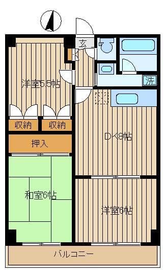 ガーデンクレス弐番館 3階の間取り 1