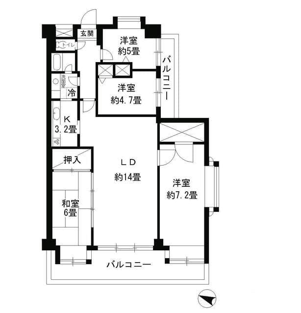 パークハイツ駒込 6階の間取り 1