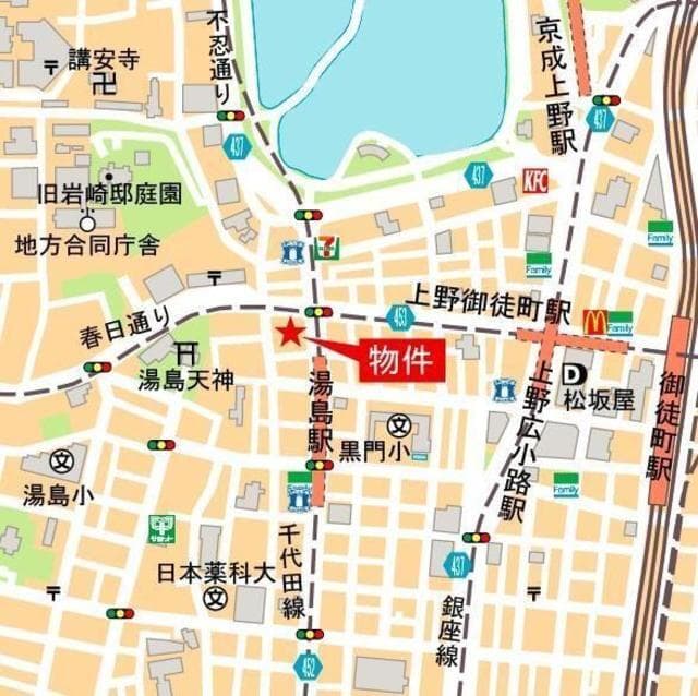 クレヴィア文京湯島 5階の地図 1