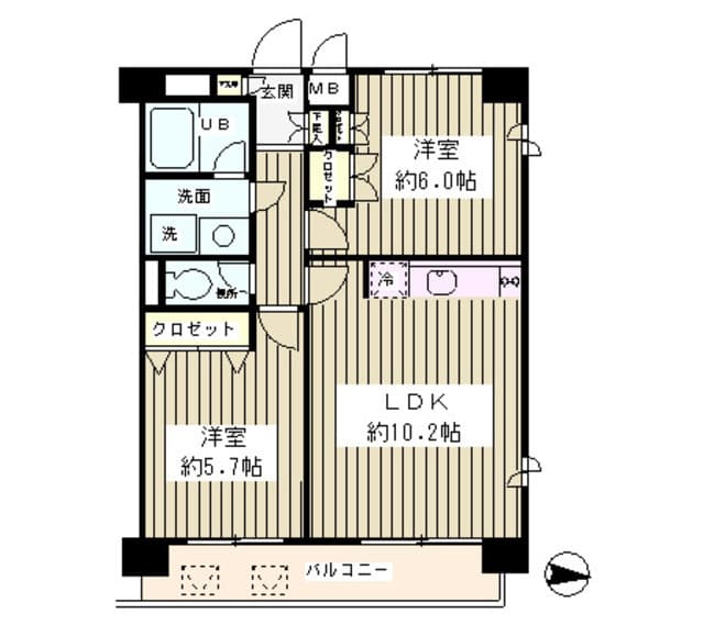 ルミエール西が丘 6階の間取り 1