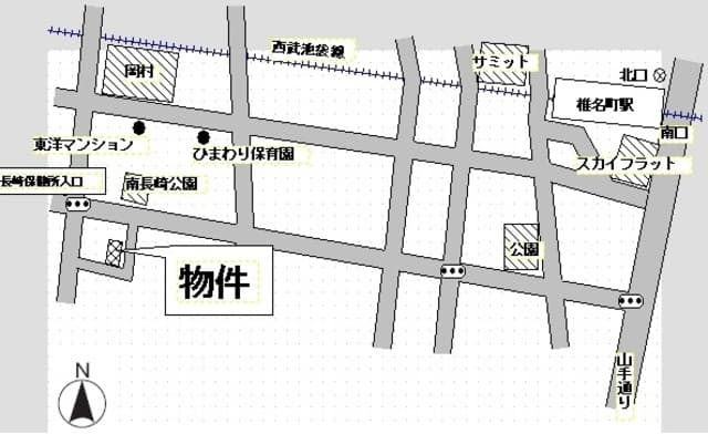 フラッツ南長崎 2階の地図 1