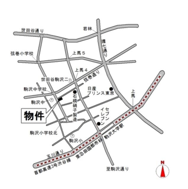 クレール駒澤 1階の地図 2