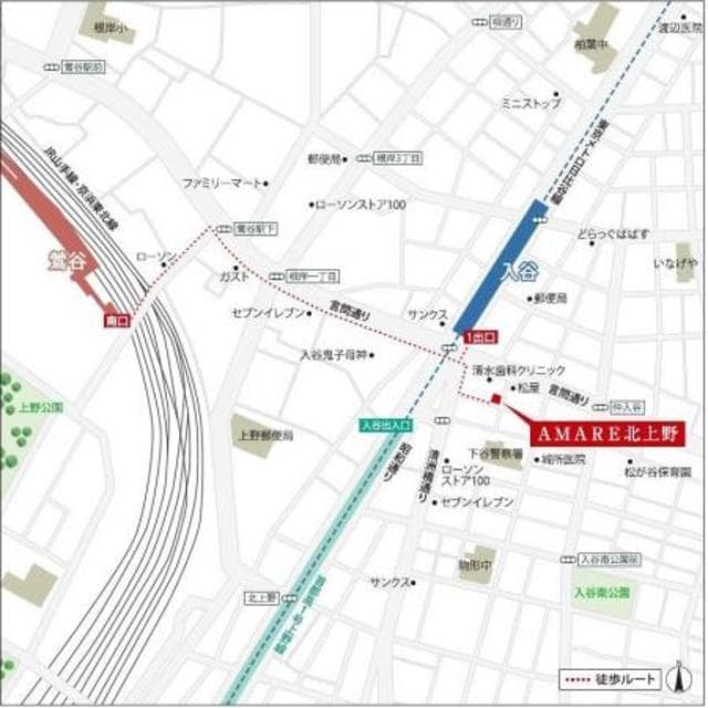 ＡＭＡＲＥ北上野 4階の地図 1