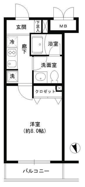 ジーリョ自由が丘 3階の間取り 1