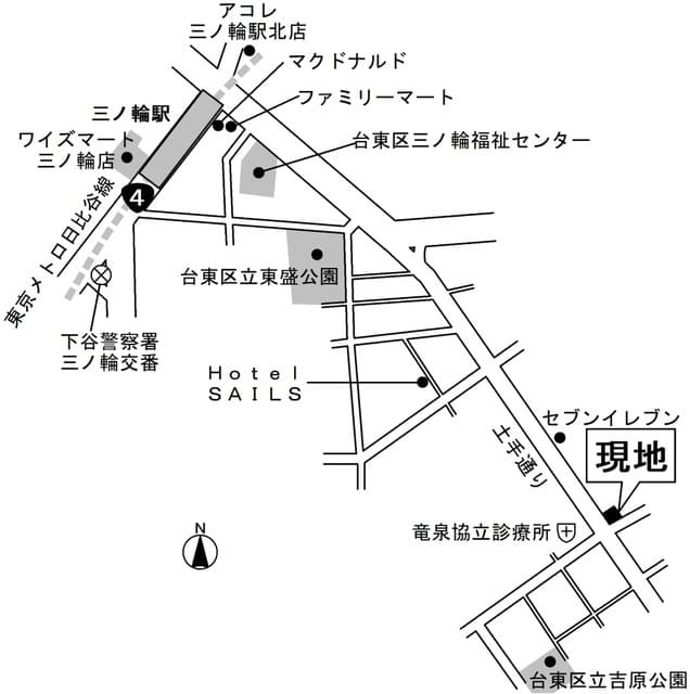 ＯＮＥ三ノ輪 3階の地図 1