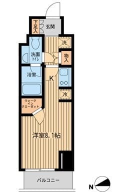 ファインアドレス新御徒町 9階の間取り 1