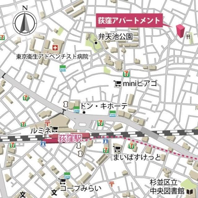 荻窪アパートメント 1階の地図 1