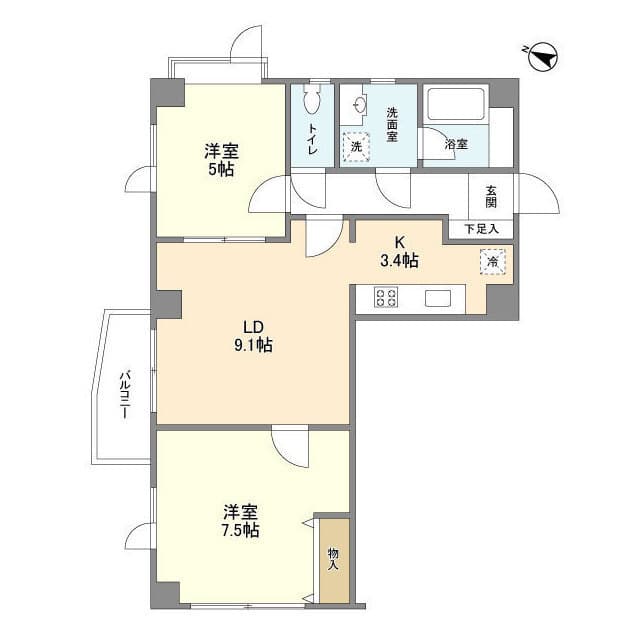 ヒルトップ野沢 1階の間取り 1