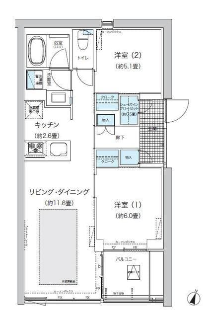 ガーデニエール砧　ＷＥＳＴ 1階の間取り 1