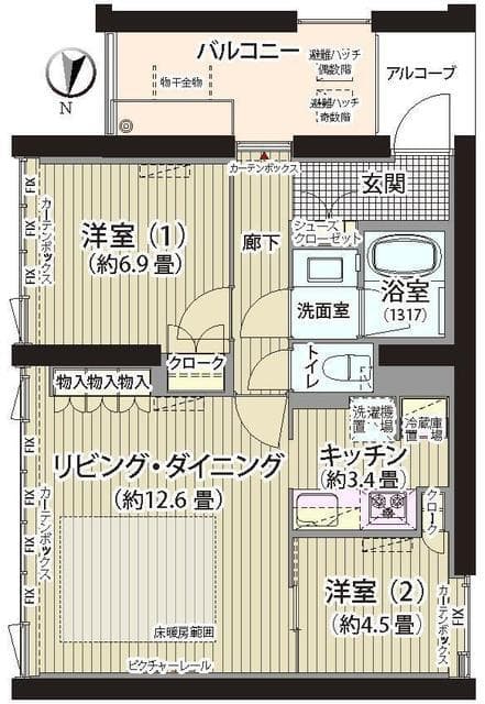 ガーデニエール砧　ＷＥＳＴ 5階の間取り 1