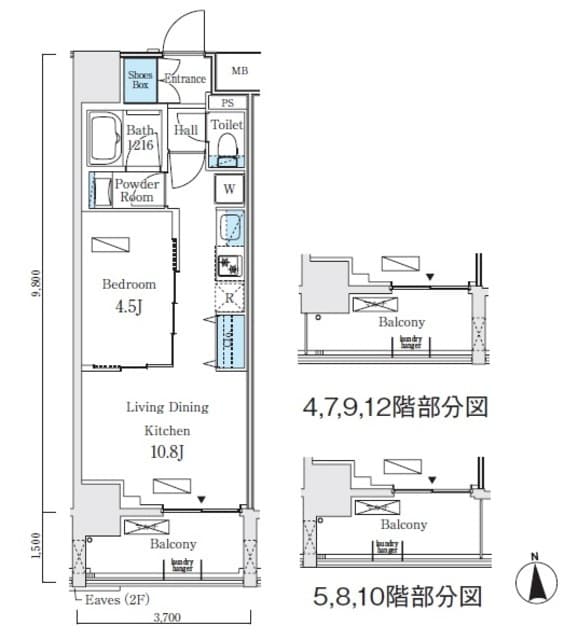 ライオンズフォーシア上野・稲荷町 11階の間取り 1