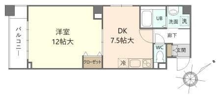 レスポワール佃 3階の間取り 1