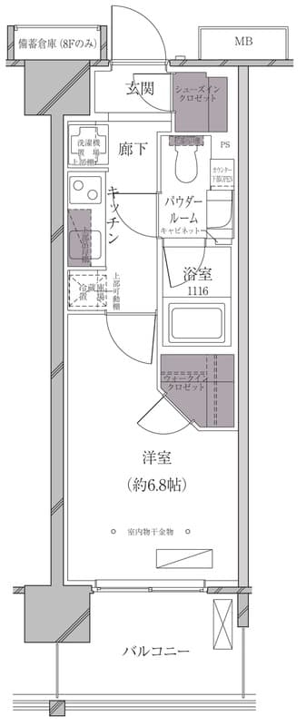 Ａ－ｓｔａｎｄａｒｄ芝浦 8階の間取り 1