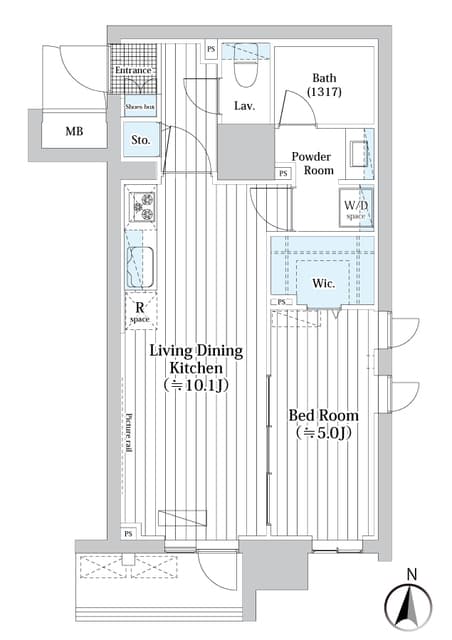 Ｌ・ＢＡＳＥ押上Ｎｏｒｔｈ 6階の間取り 1