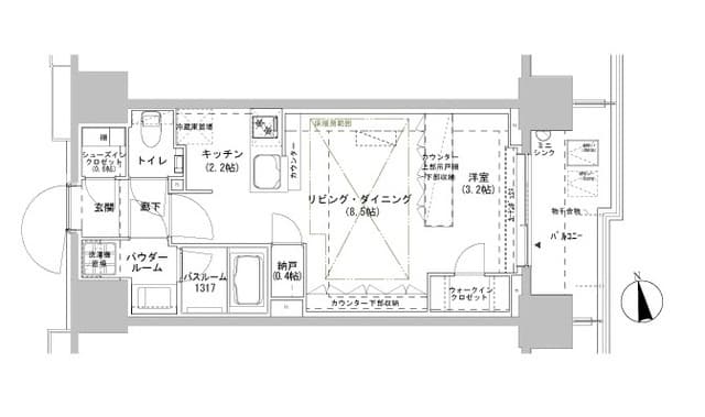 パークスフィア牛込神楽坂 6階の間取り 1