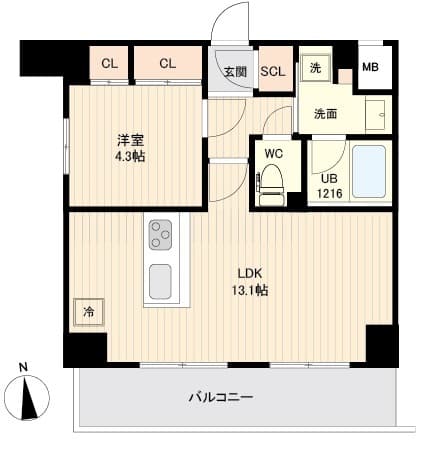 ＯＲＳＵＳ大鳥居 3階の間取り 1