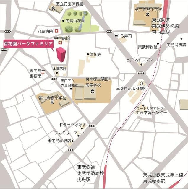 百花園パーク・ファミリア 1階の地図 1