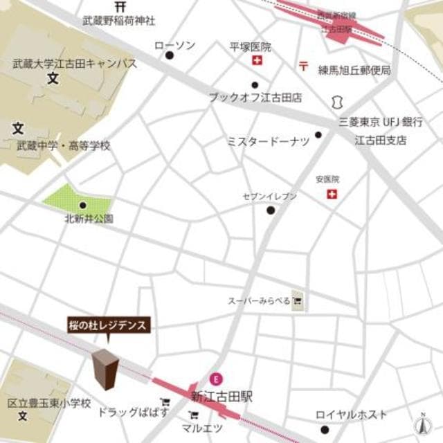 桜の杜レジデンス 5階の地図 1
