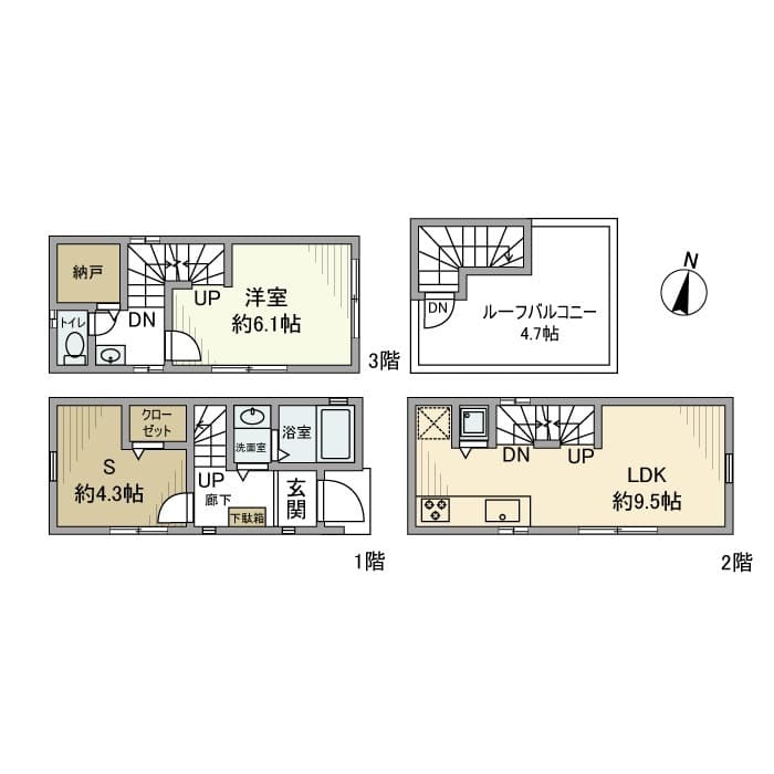 千住大川町戸建 1階の間取り 1