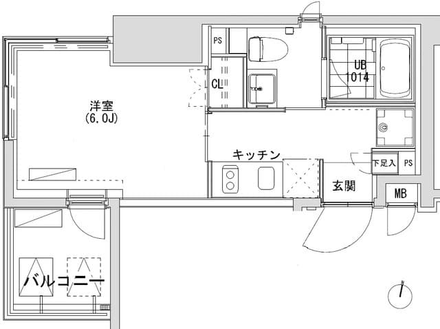 グランディオール広尾テラス 4階の間取り 1