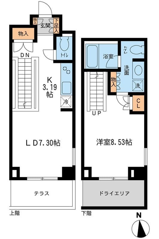 レジデンス白金コローレ 1階の間取り 1