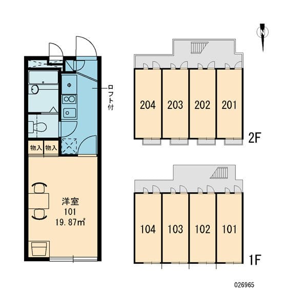 レオパレスコテージ大森弁天 1階の間取り 1