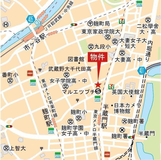 パークコート千代田一番町 13階の地図 1