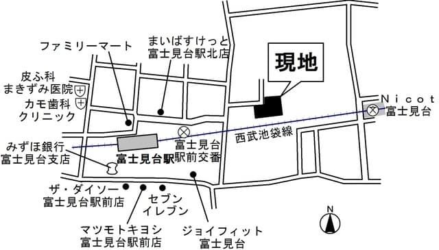 ホワイトヒルズ富士見台 2階の地図 1
