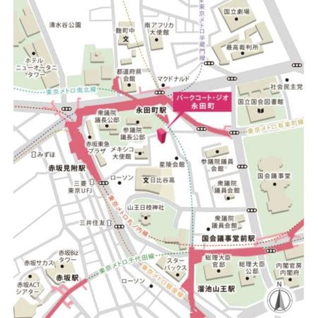 パークコート・ジオ永田町 2階の地図 1