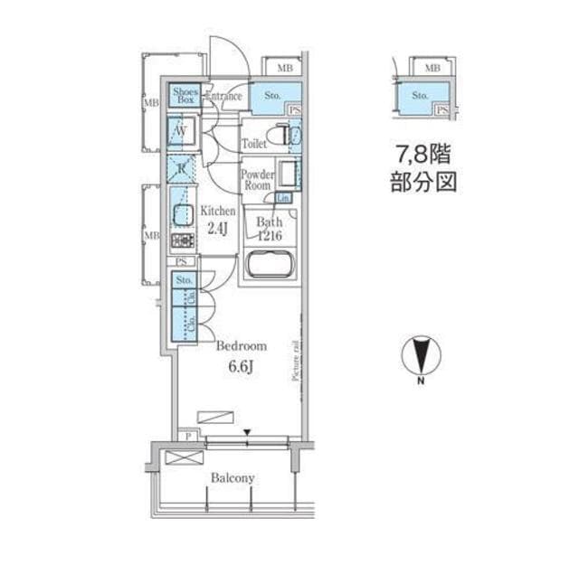 パークアクシス蔵前 14階の間取り 1