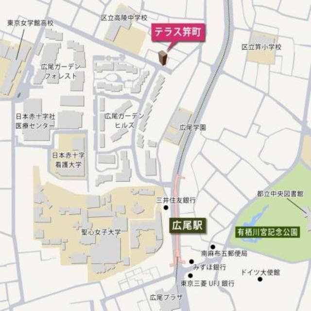 テラス笄町 3階の地図 1