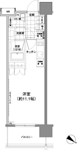 パークハビオ渋谷神山町 2階の間取り 1