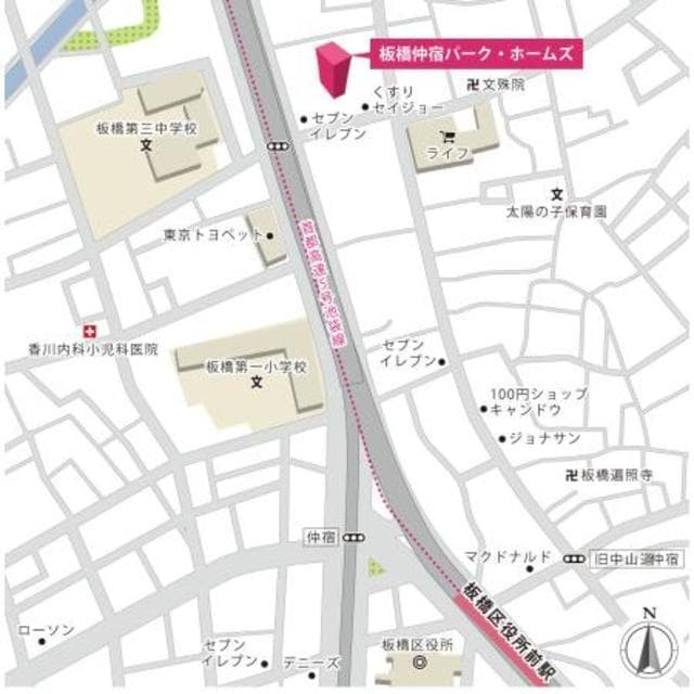 板橋仲宿パーク・ホームズ 14階の地図 1