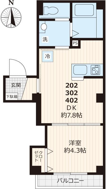 ソレイユ新大橋 2階の間取り 1