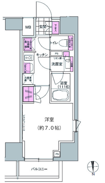 プレジリア東日本橋 5階の間取り 1