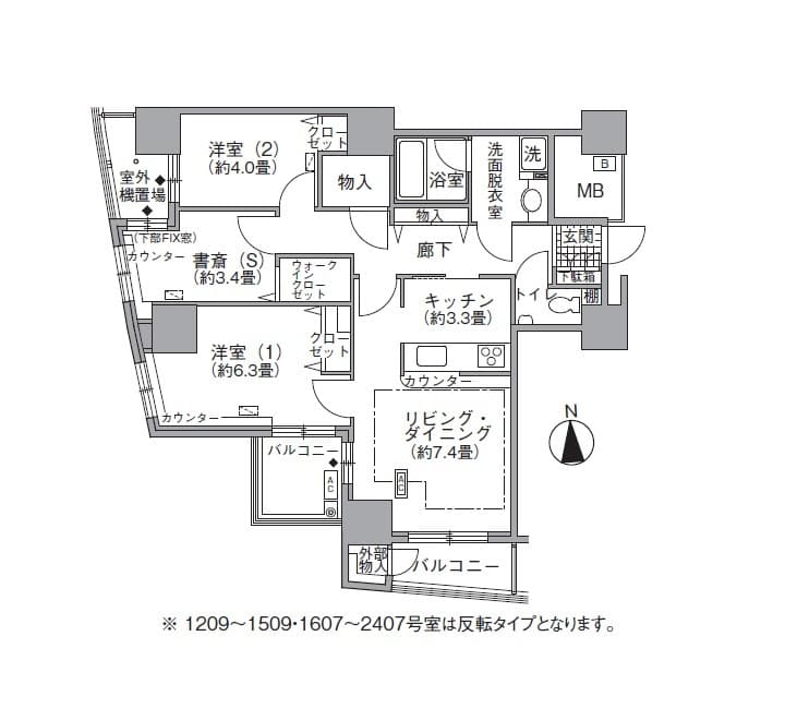 アクティ汐留 15階の間取り 1