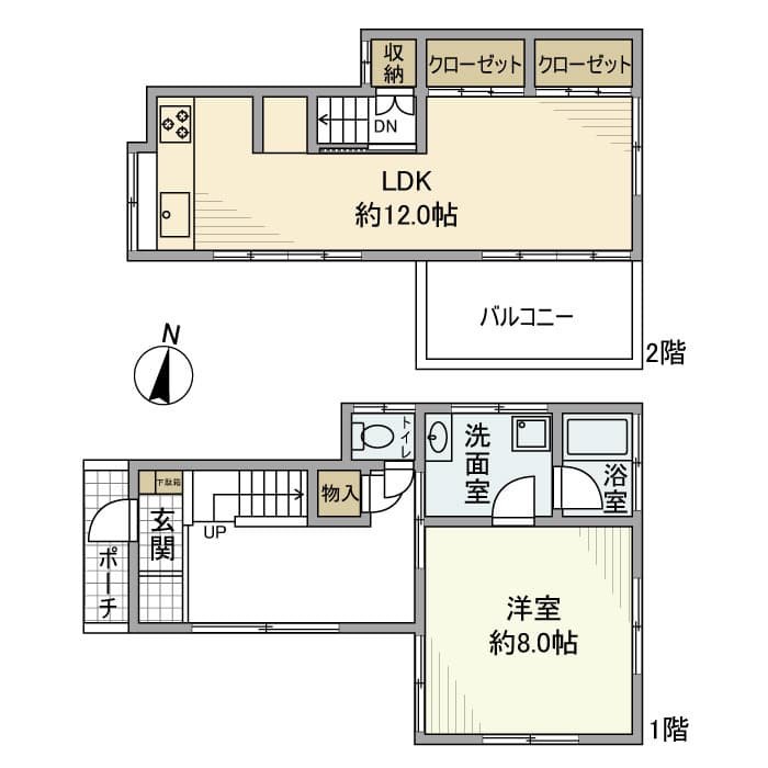 千駄木戸建 1階の間取り 1