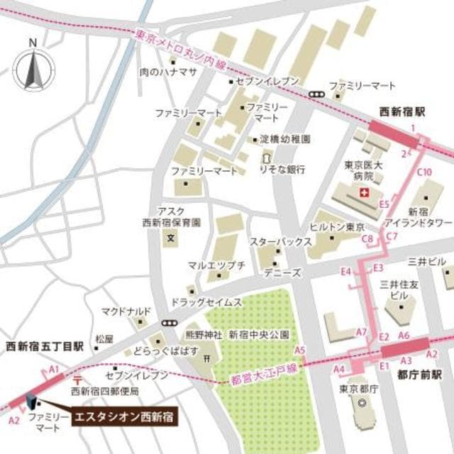 エスタシオン西新宿 5階の地図 1