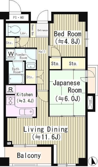 コンフォール上祖師谷 2階の間取り 1