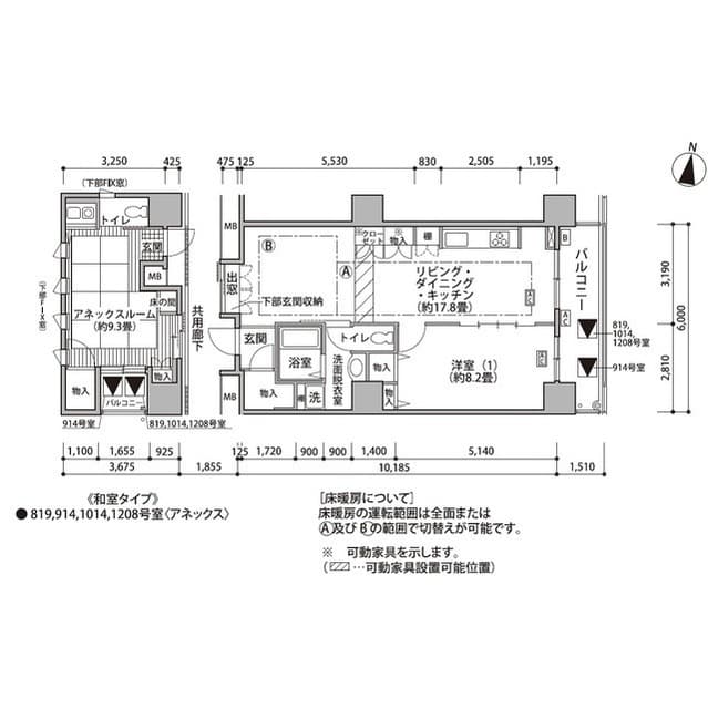 東雲キャナルコートＣＯＤＡＮ１８号棟 10階の間取り 1