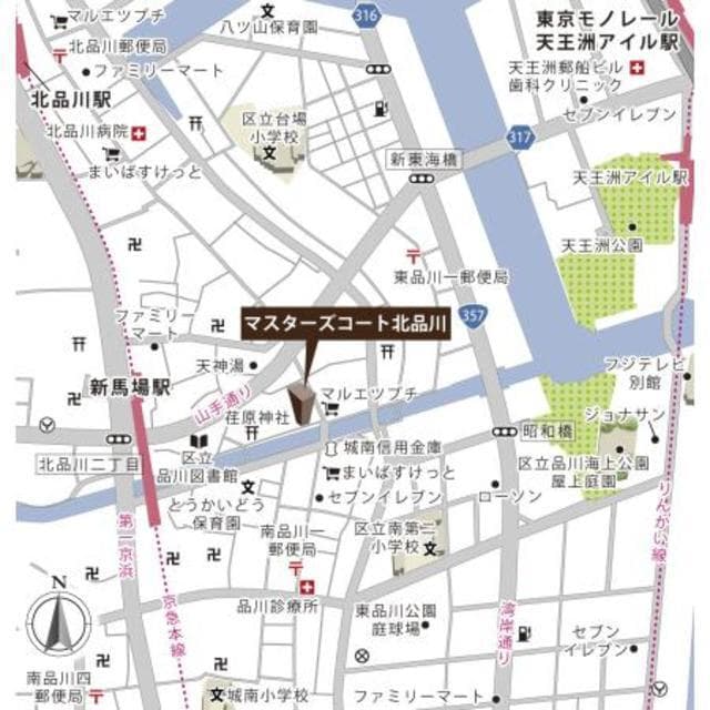 マスターズコート北品川 3階の地図 1