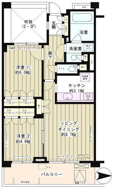 クラッサ成城 1階の間取り 1