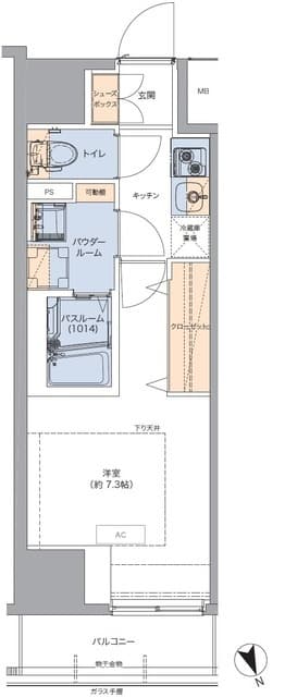 トラディティオ門前仲町 13階の間取り 1