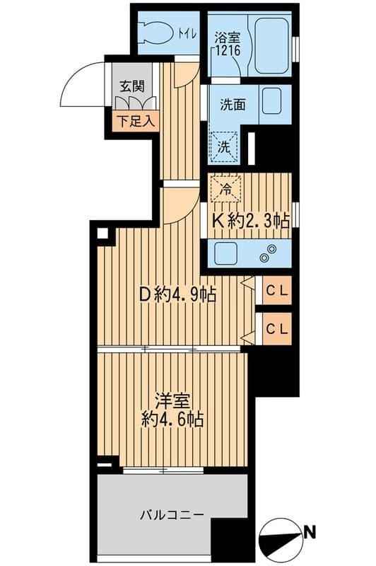 クリオ戸越銀座壱番館 6階の間取り 1