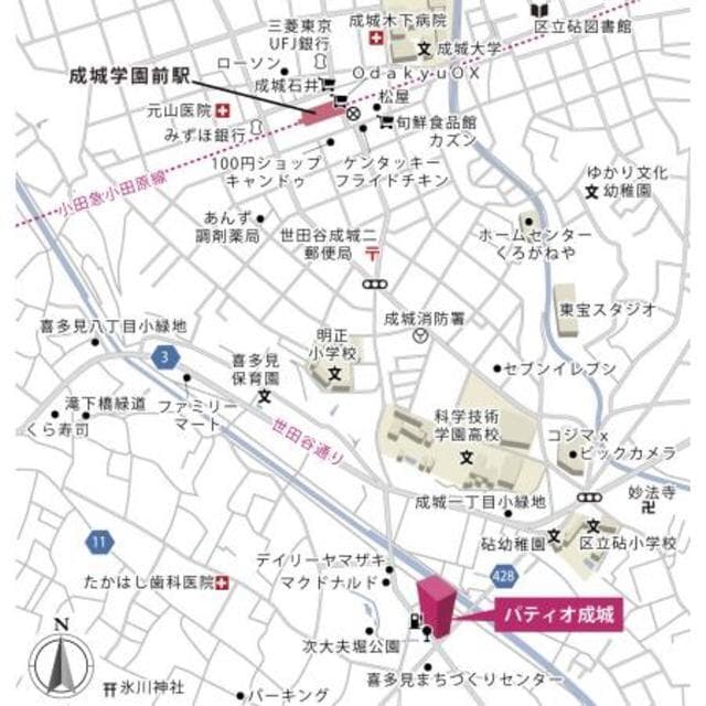 パティオ成城 3階の地図 1