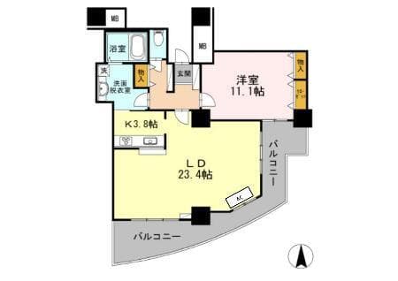 品川シーサイドビュータワー Ⅱ 29階の間取り 1