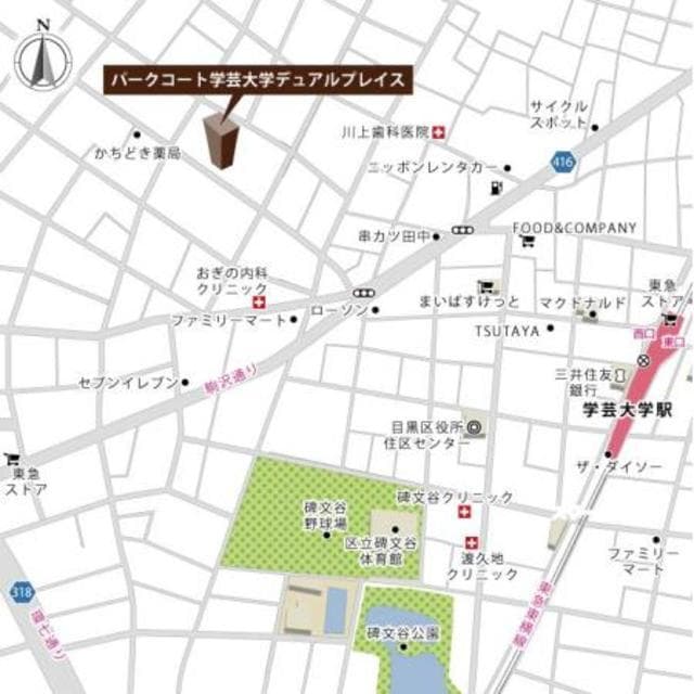 パークコート学芸大学デュアルプレイス 地下1階の地図 1