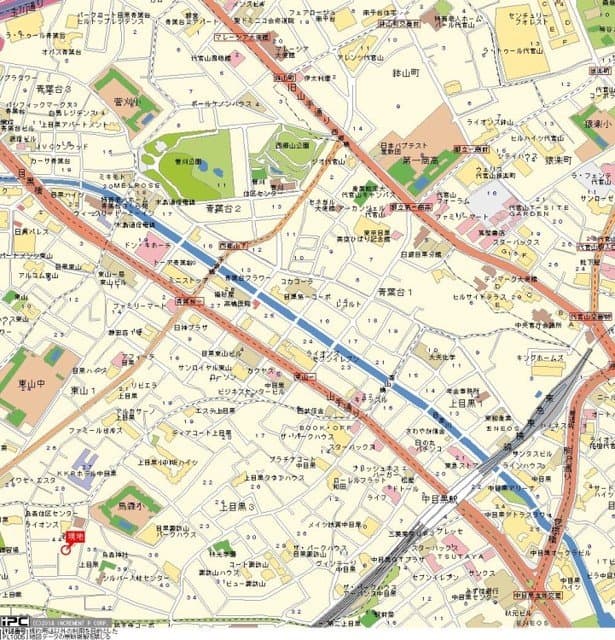 中目黒駅 徒歩9分 マンション 2階の地図 1